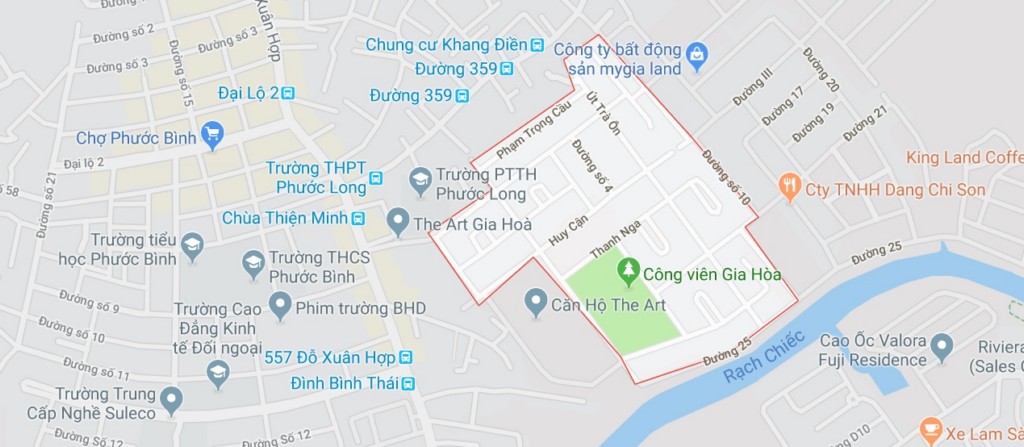 vị trí khu dân cư gia hòa